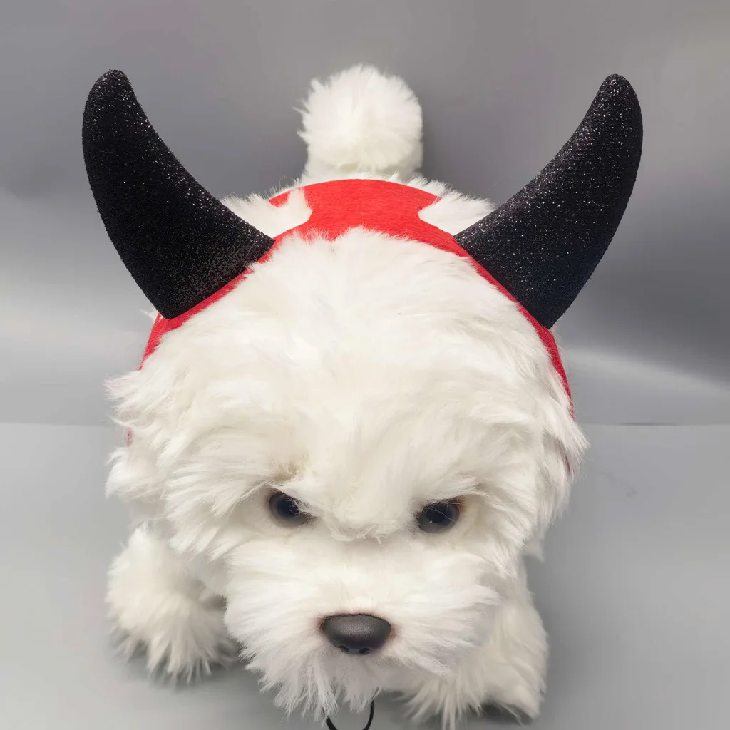 Nuevo vestido de Halloween para mascotas, cuernos, decoración divertida, tocado de gato, accesorios para mascotas de Halloween