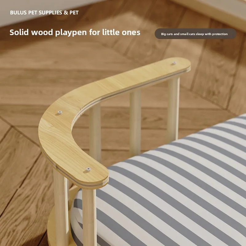 Cama elevada de madera maciza antihumedad para gatos y perros pequeños - imagen 5