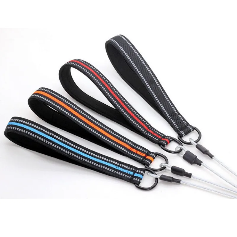 Correa para perro, cadena P, correa de alambre de acero para caminar, correas antimordeduras para perros, cuerda P reflectante, mango cómodo, cadena para perros de 120cm - imagen 4