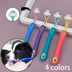 Cepillo de dientes para mascotas de 3 caras, cuidado Dental multiángulo, cepillo de dientes para perros, limpieza del mal aliento, herramienta de cuidado de los dientes, cepillo de limpieza