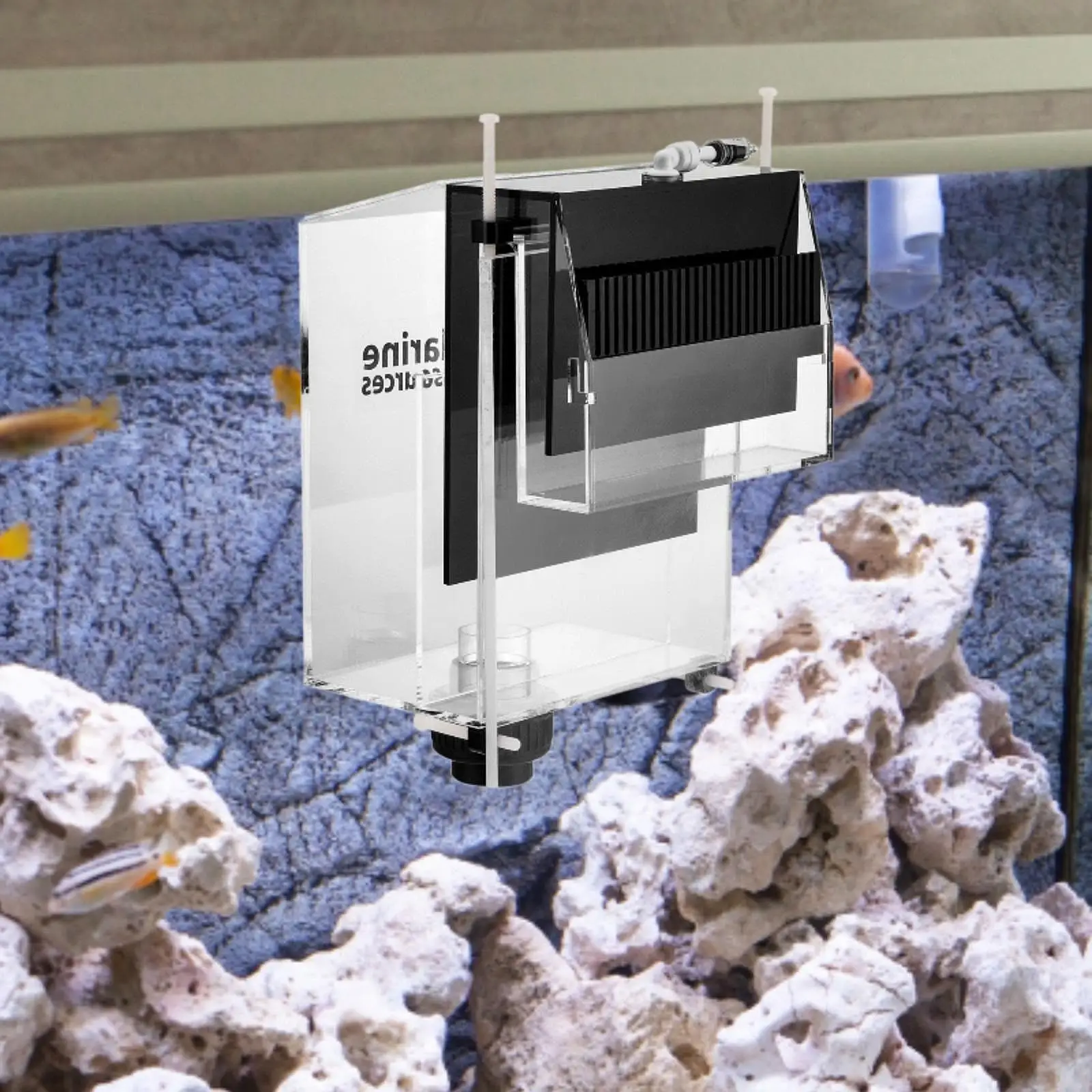 Caja de desbordamiento de sifón para acuario, accesorio de acrílico desmontable para colgar en pecera, Filtro externo, esquina, deflector de arena - imagen 5