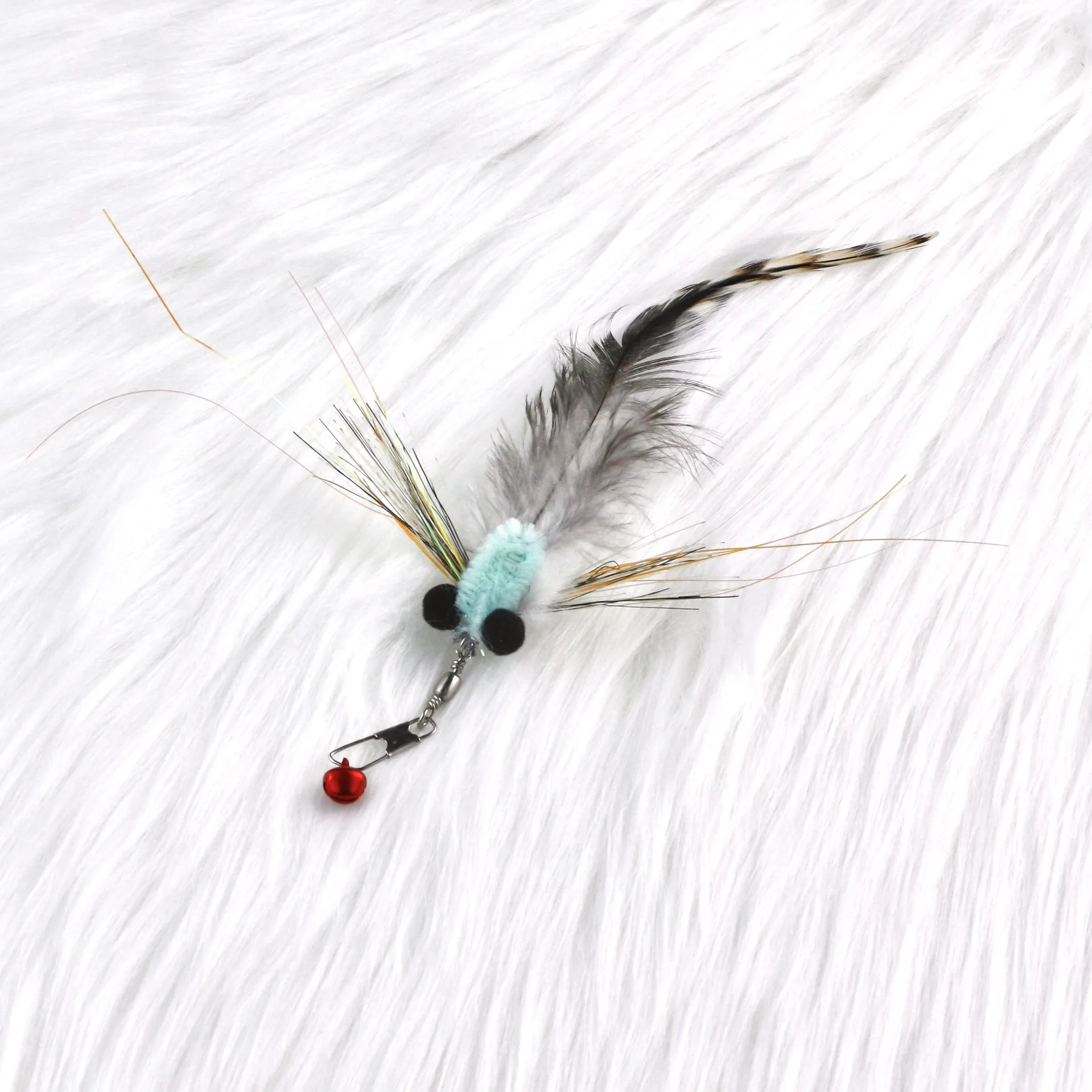 Cabezal de repuesto de insectos voladores pequeños de simulación de 3 uds/4 Uds para palo de Teaser para gatos juguetes divertidos para mascotas - imagen 3