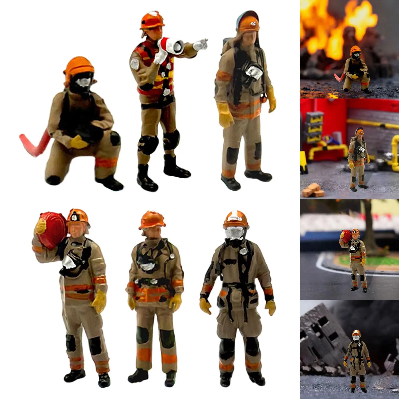 1/64 Scale Firefighter Figure Mini Tiny People Model Diorama Action Figures for Micro Landscapes Photography Props Decoration 1/64 Scale Firefighter Figure Mini Tiny People Model Diorama Action Figures for Micro Landscapes Photography Props Decoration