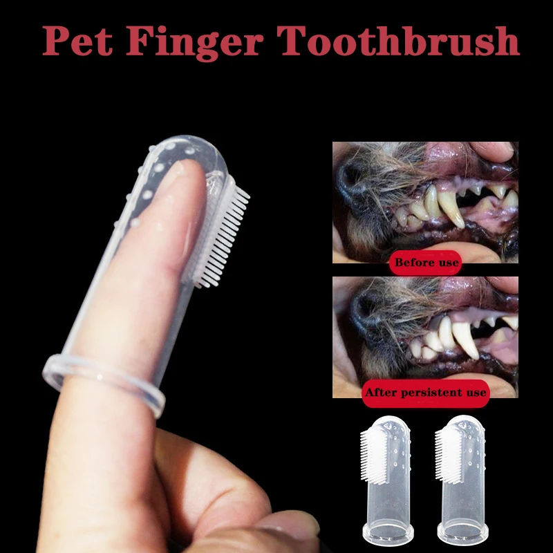 Cepillo de dientes de silicona supersuave para perro y gato, herramienta de limpieza, suministros para mascotas - imagen 2