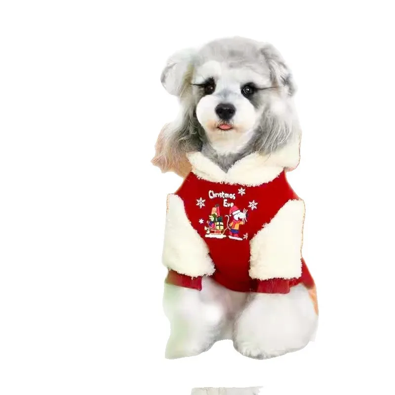 Ropa de Navidad para mascotas, ropa de vacaciones de Año Nuevo, sudaderas con capucha para perros de alce, abrigo de otoño e invierno, chaqueta gruesa y cálida para cachorros
