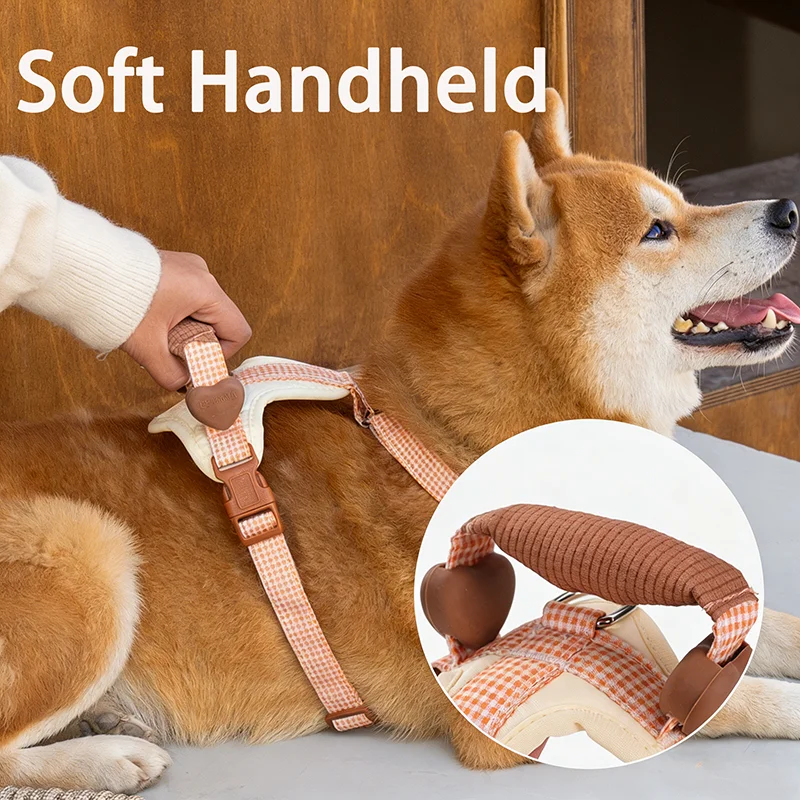 Arnés para perros sin tirones, lindo chaleco ajustable sin estrangulamiento para mascotas con correa, mango de entrenamiento de control suave para perros grandes, arnés para chaleco para perros - imagen 2