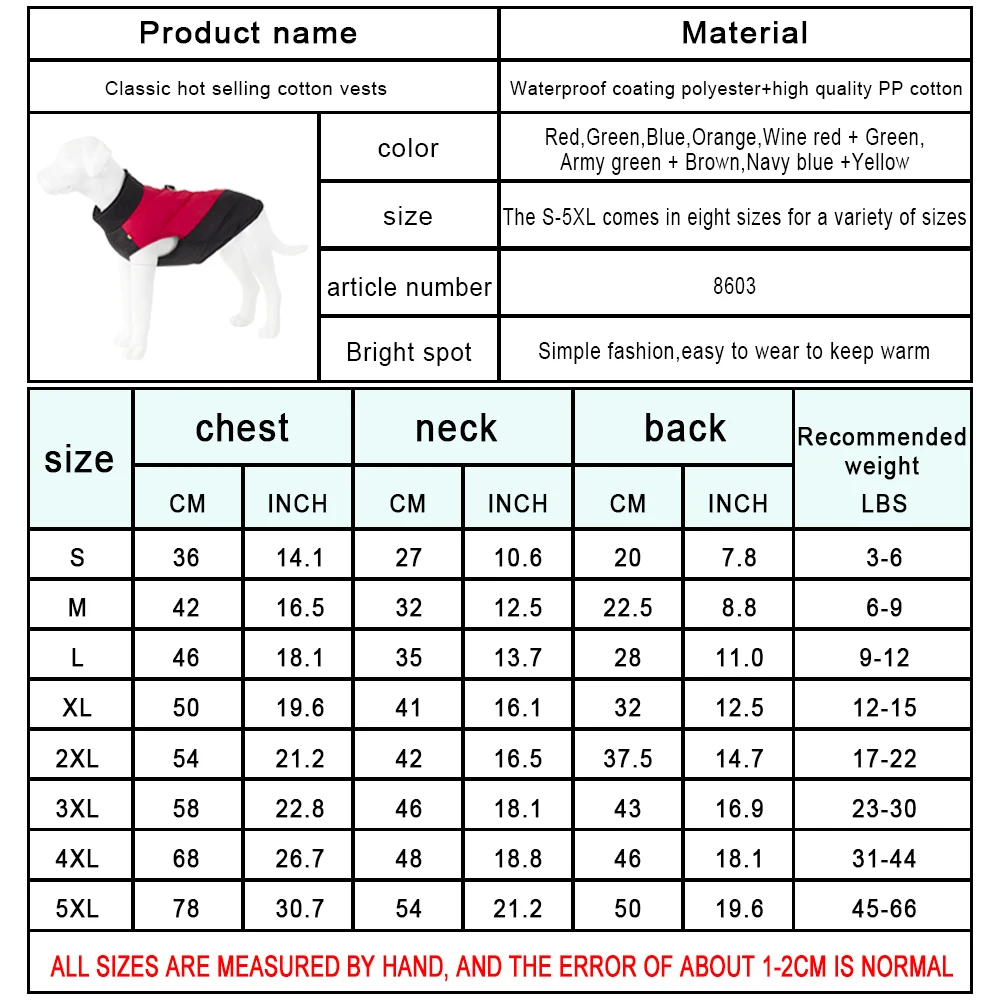 Abrigo impermeable para perros, chaqueta acolchada cálida, ropa para cachorros, chaleco con anillo en D para perros pequeños, medianos y grandes - imagen 2