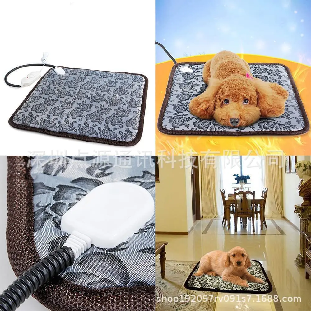 Almohadilla calefactora para mascotas, manta eléctrica, impermeable y resistente al desgaste, estándar europeo, 110V, EE. UU., 220V, con Control de temperatura - imagen 3