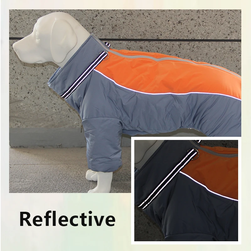 Chaqueta cálida de invierno para perros grandes, mono impermeable para perros grandes, ropa, Abrigo acolchado Doberman de galgo para perros medianos y grandes - imagen 3