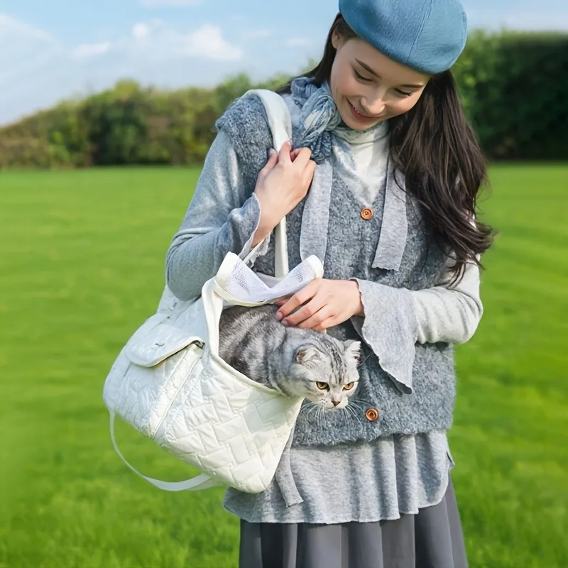 Transportín suave para gatos y perros pequeños - acolchado y plegable - imagen 5