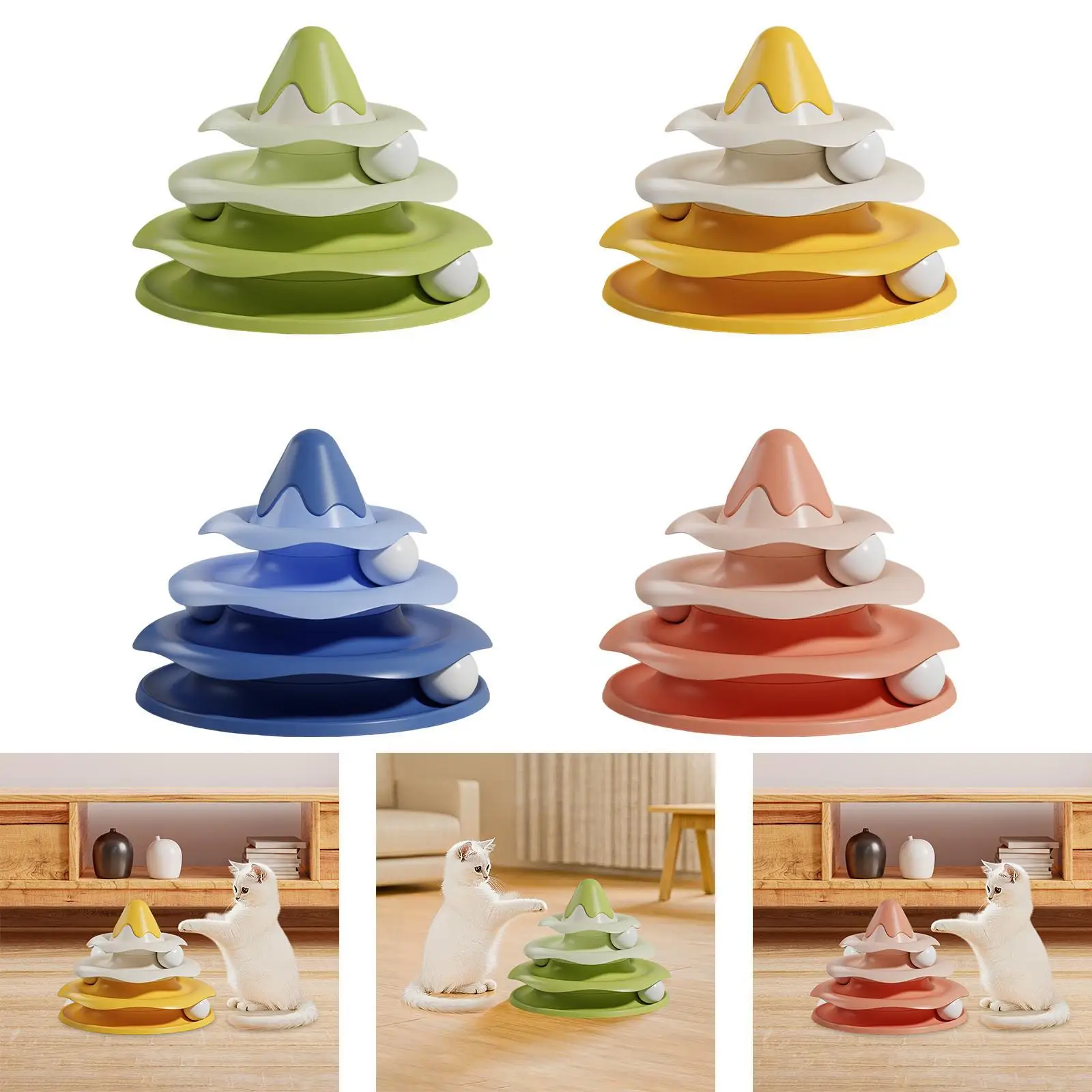 Interactive Cat Toy Detachable Washable Training Chasing Cat Track Ball Toy