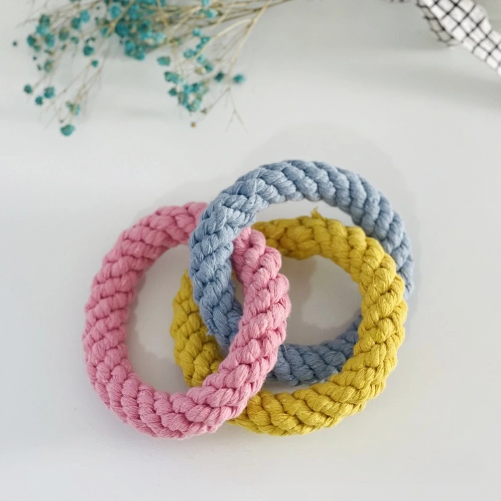 Juguetes de algodón para perros, juguetes para masticar para cachorros, juguete con nudo de cuerda, juguetes trenzados duraderos para perros, Limpieza de dientes, cuerda de hueso trenzada, productos para mascotas - imagen 4