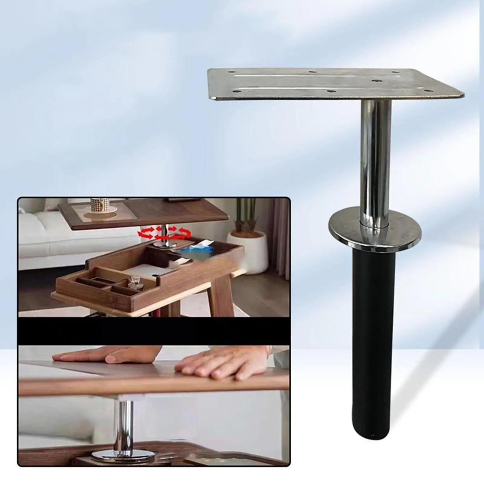 Mesa auxiliar elevadora para sofá con rotación 360° – Práctica y resistente - imagen 4
