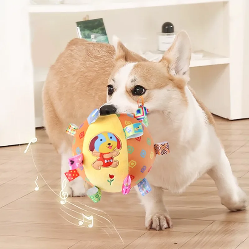 Pelotas de lana suave para perros, juguetes para chirrido, pelotas de entrenamiento, suministros interactivos de molienda de dientes resistentes al masticable, productos de juego para mascotas