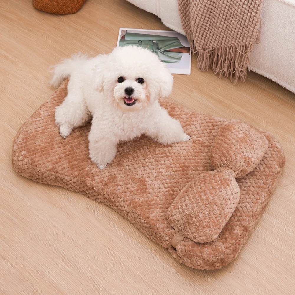 Estera de sofá para gatos pequeños y cálidos para invierno, perrera elástica para cachorros, relleno completo, cama cálida para perros medianos, accesorios para mascotas con almohada desmontable - imagen 2