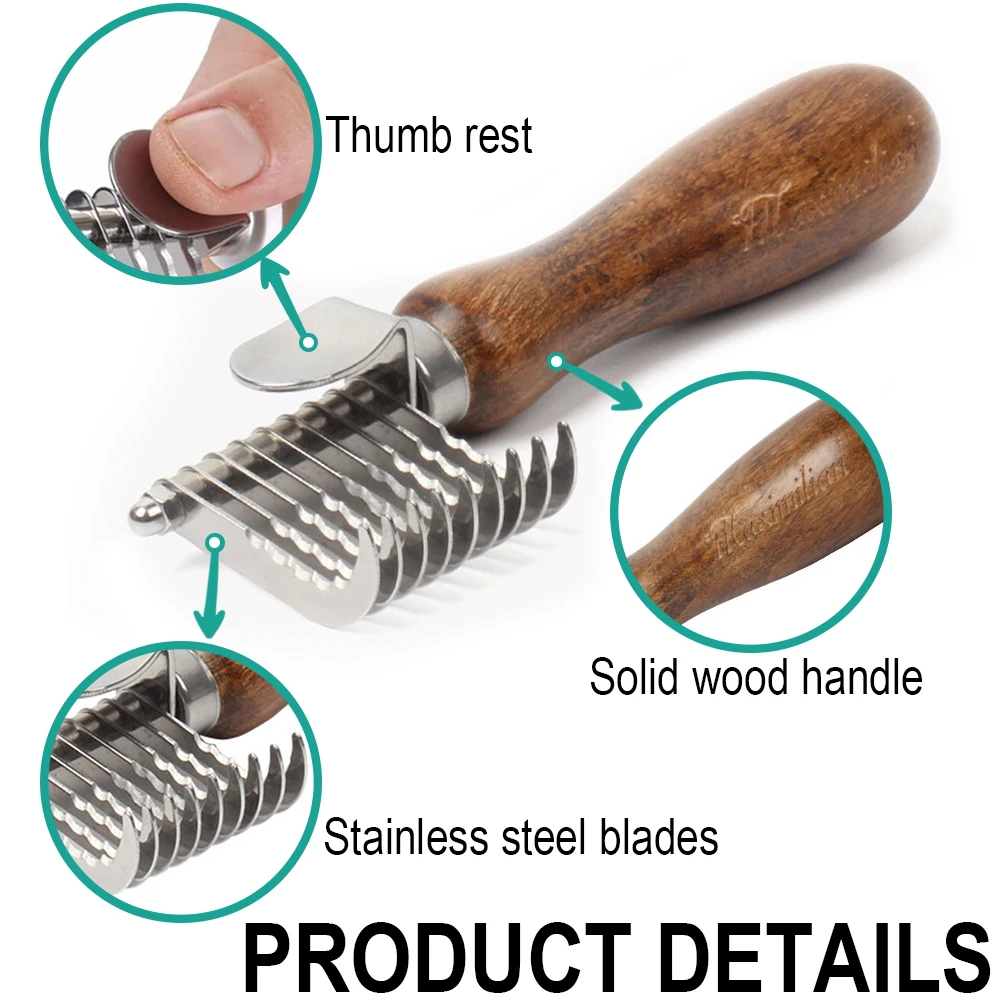 Rastrillo de pelo para mascota, herramienta de cepillo para pelo largo y corto, desenredante de perro y gato, para capa inferior mate o anudada - imagen 2