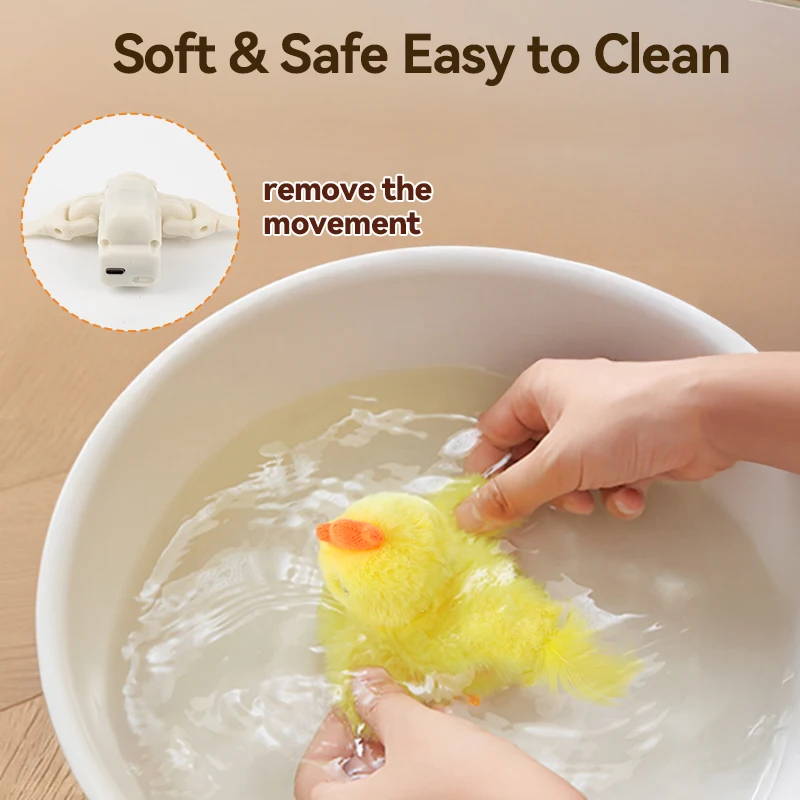 ROJECO-juguetes interactivos para gatos con hierba gatera, pollito batiente con sonido de pollito realista, Control remoto, juguetes de peluche esponjosos recargables para gatos - imagen 5