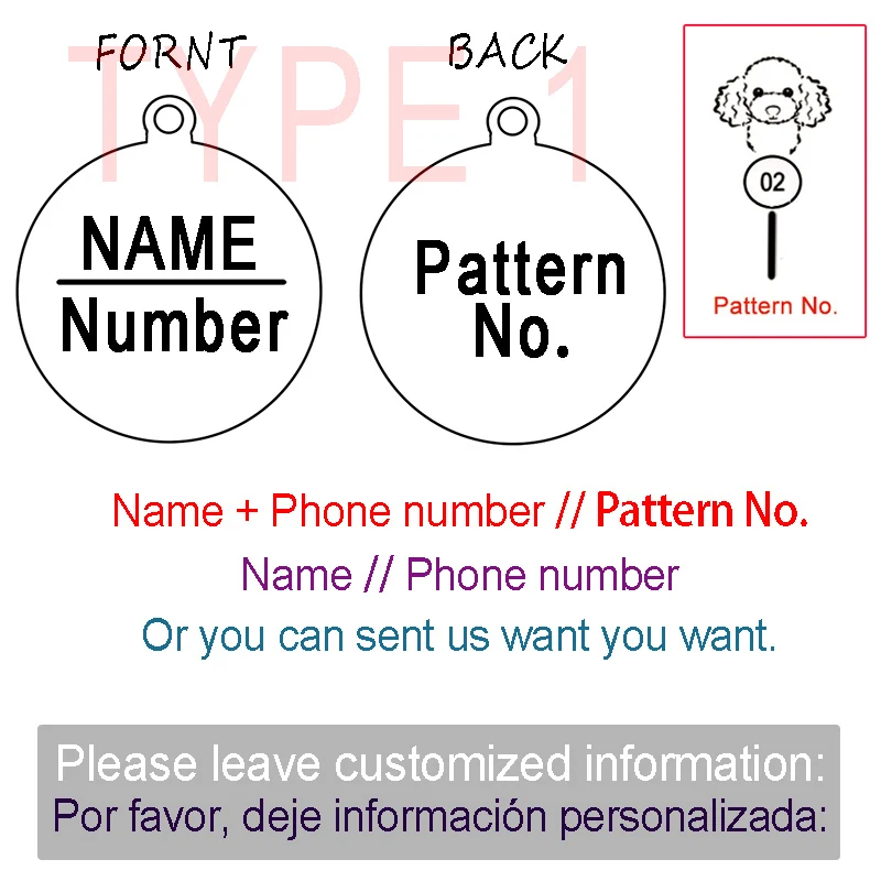 Detalles del grabado personalizado en la etiqueta