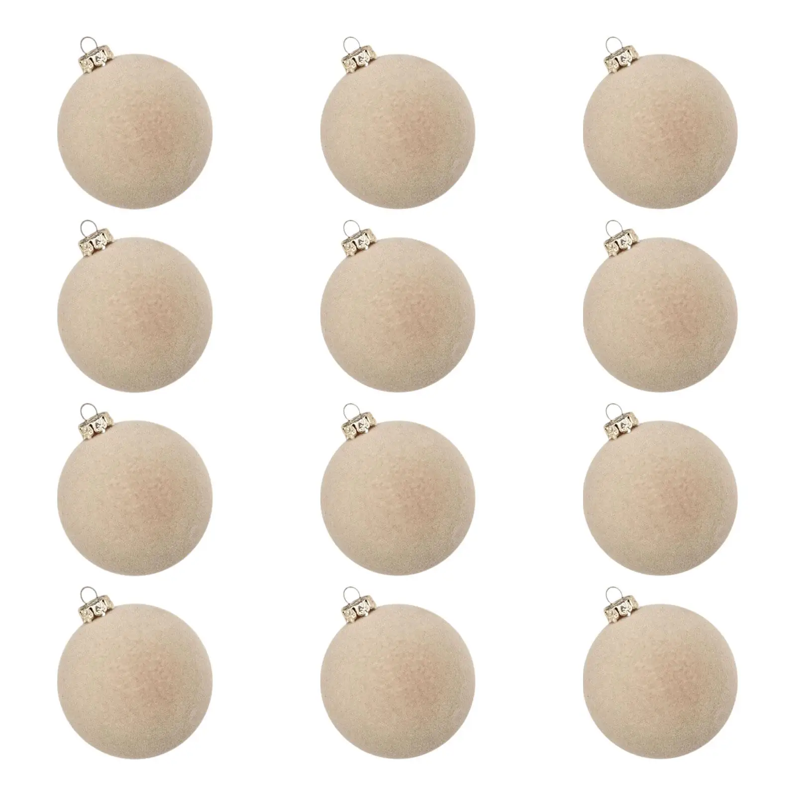 12x Velvet Christmas Balls Christmas Tree Decor Shatterproof Decorative Hanging