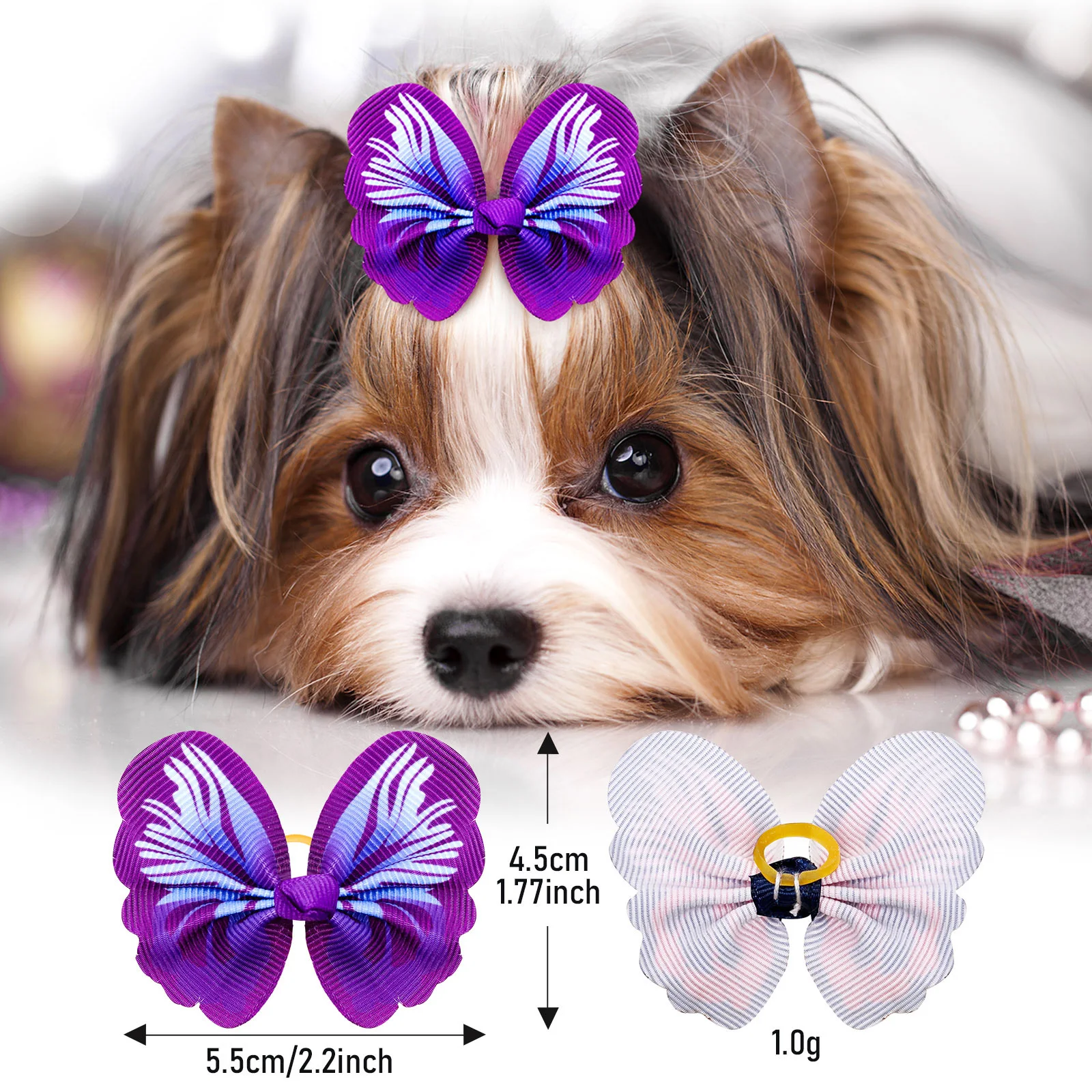 Lazos para el pelo de perro con diseño mariposa - Accesorios de moda - imagen 2