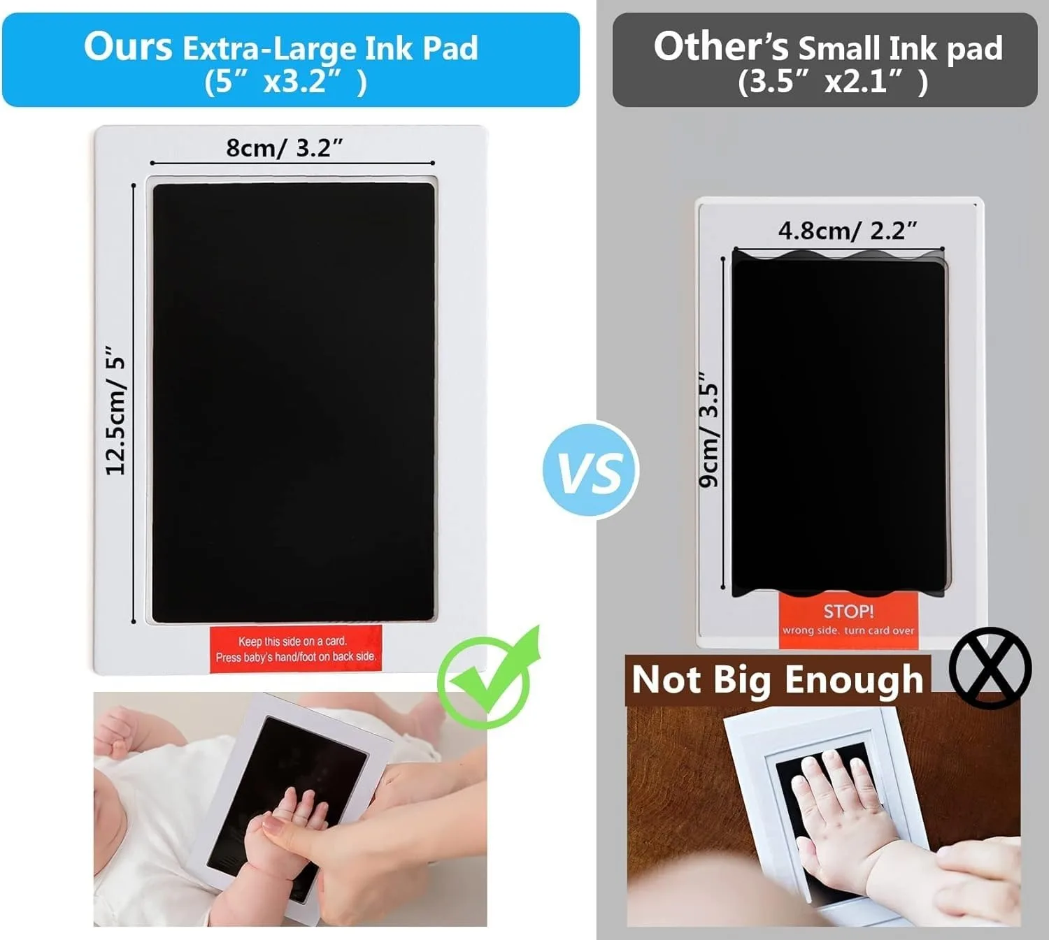 Kit de huella de mano para bebé, marco de color de registro de 5 pulgadas, No tóxico, sin tinta, Kit de huella de bebé - imagen 5