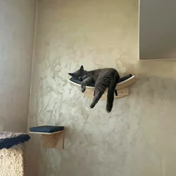 Plataforma suave de fieltro para gatos con montaje en pared