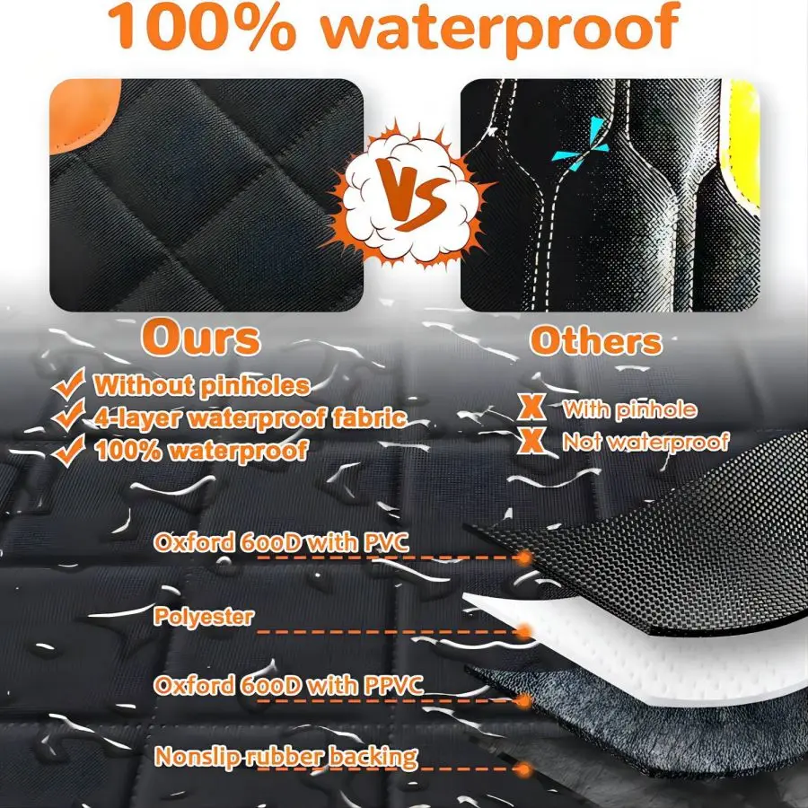 Funda hamaca trasera impermeable para perro con ventana de malla - imagen 4