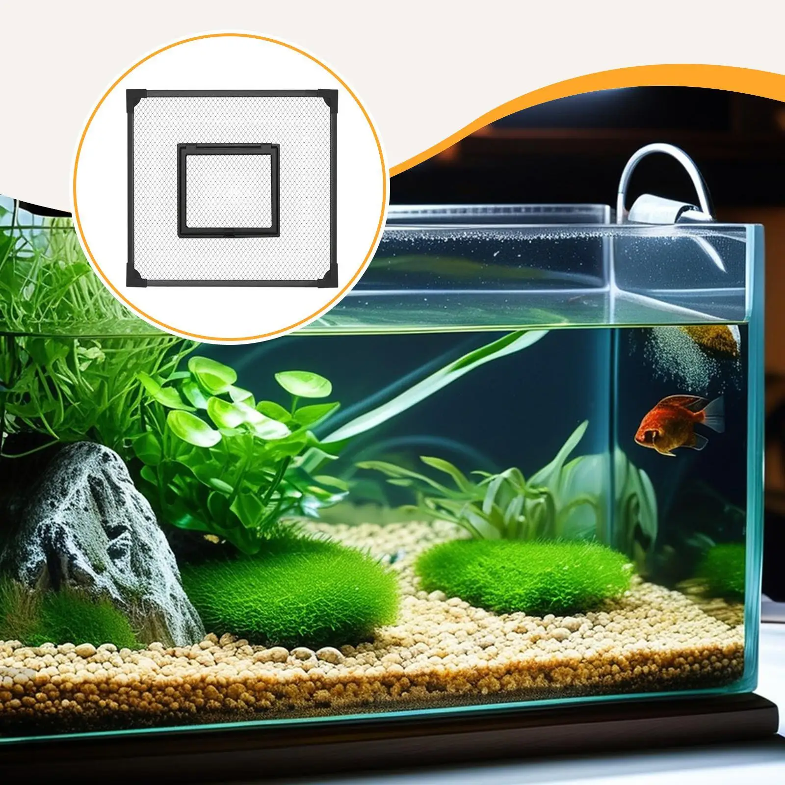 Fish Aquarium Anti Jumping Net Cover Fish Tank Mesh Lid Black Tear Resistant