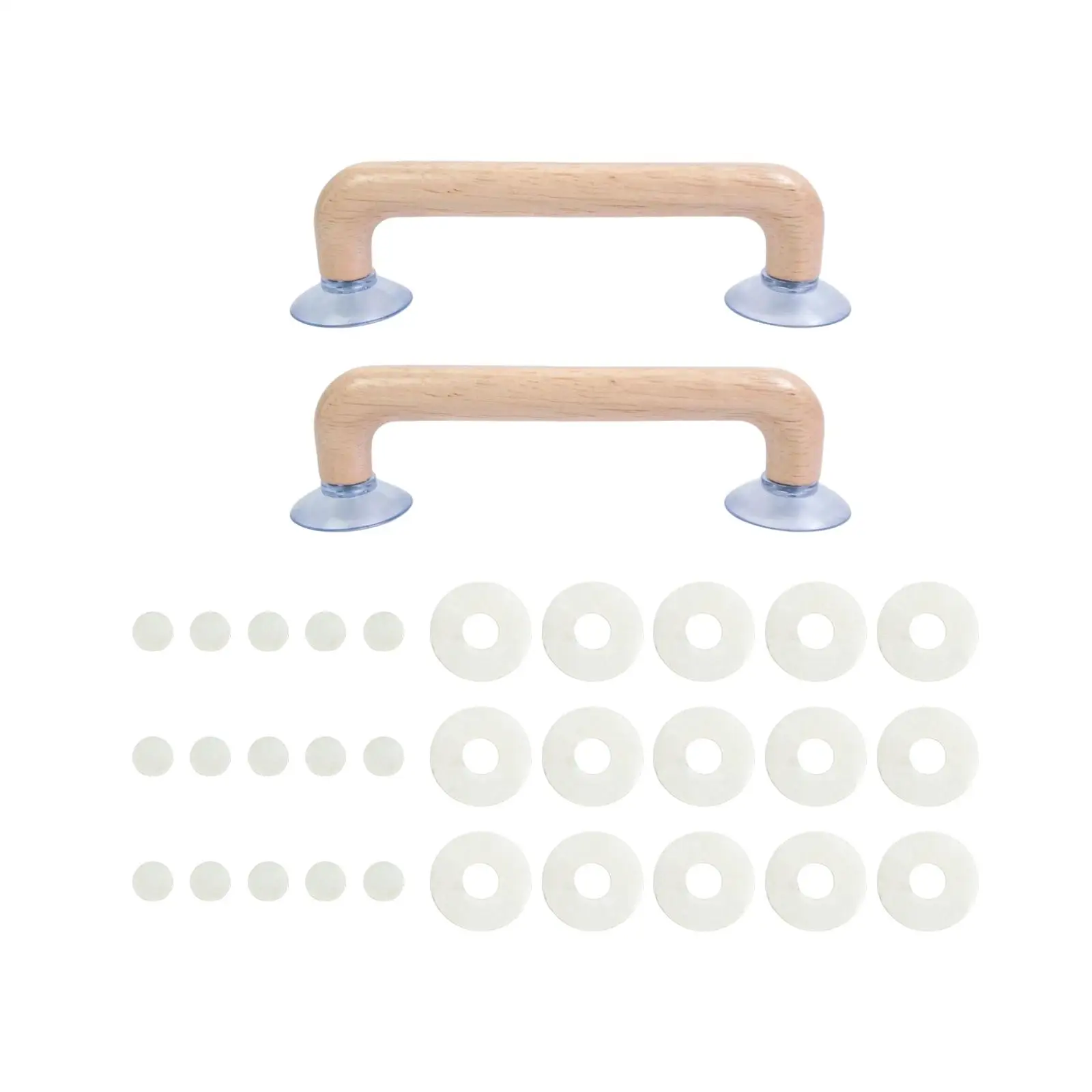 2x Suction Cup Ruler Handle with Anti Slip Pads Wooden Double Suction Cups DIY Sewing Tool Ruler Grip for Templates Quilting