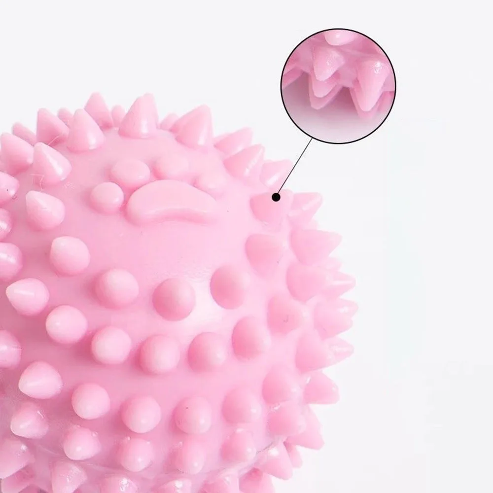 Juguete para masticar para perros, pelota con pinchos con huella, limpieza de dientes, molar y juguete de entrenamiento para juegos interactivos, - imagen 2