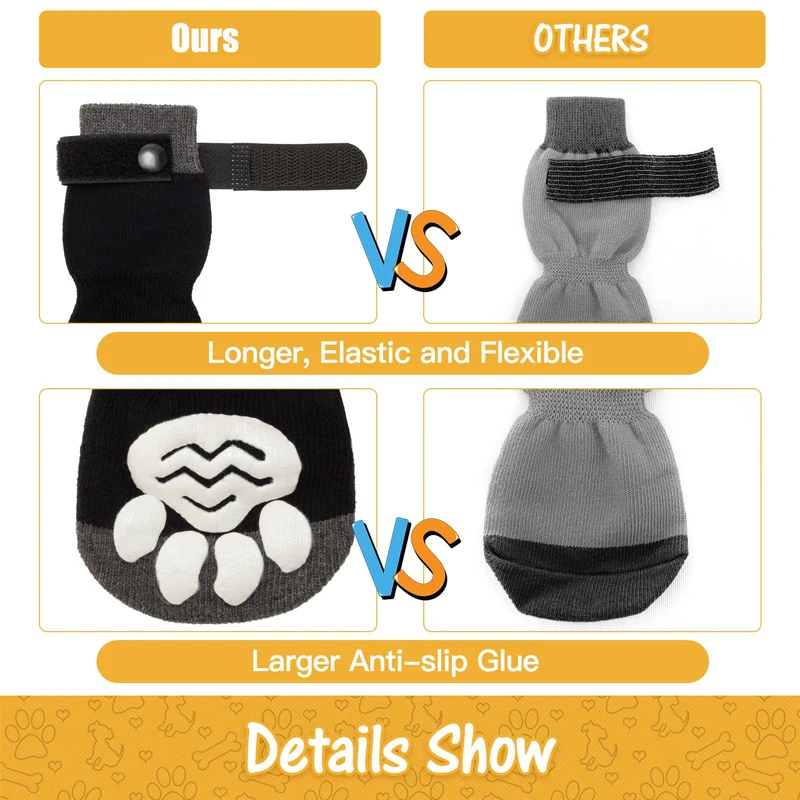 Benepaw-Calcetines antideslizantes ajustables para perro, Protector de pata suave para cachorro, Control de tracción interior, desgaste en el suelo - imagen 5