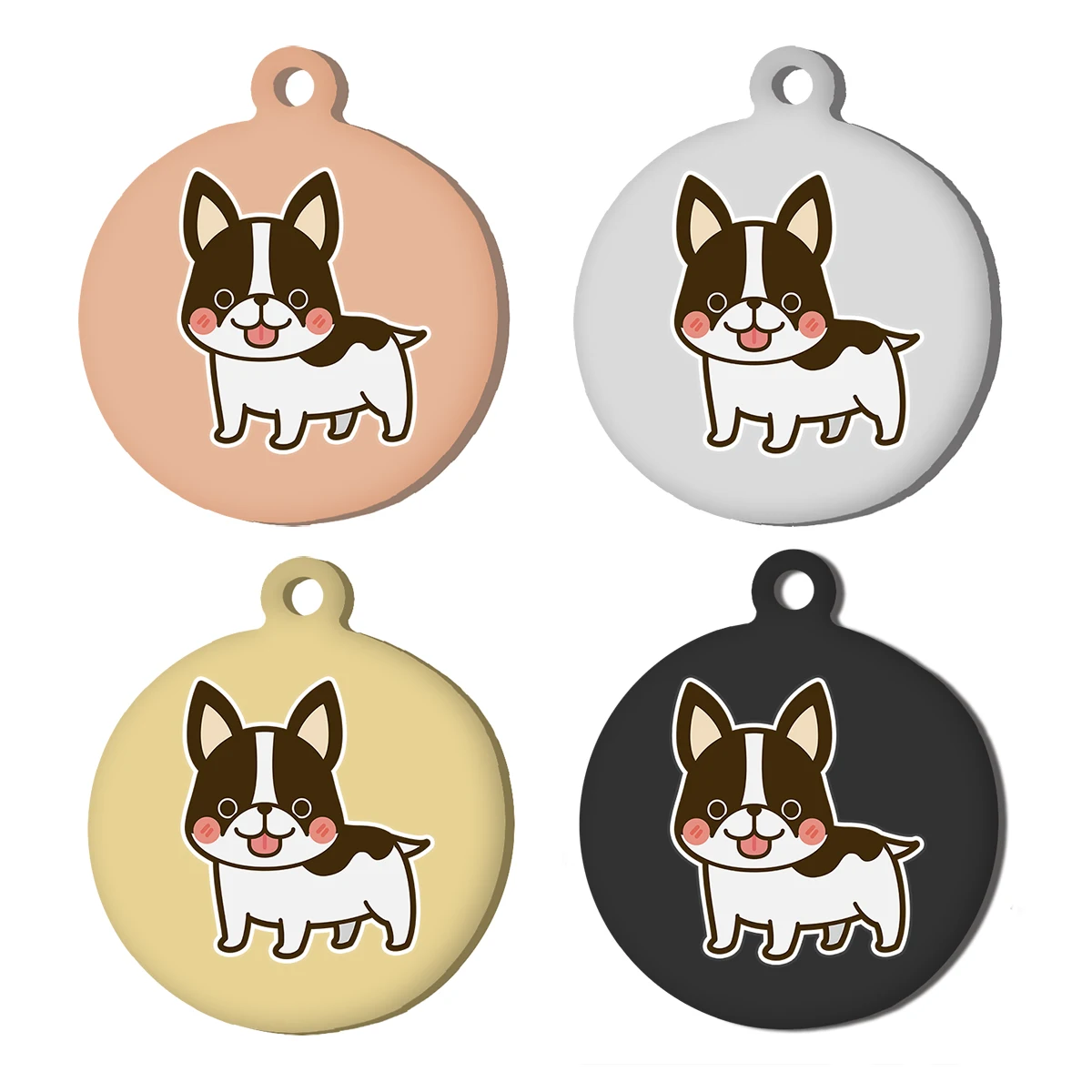 Collar con etiqueta de Bulldog Francés, nombre personalizado de acero inoxidable, etiqueta de identificación grabada para Collar de perro, placa con nombre antipérdida para mascotas, etiqueta personalizada - imagen 4