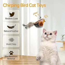 Juguete de pared para gatos con pájaros y hierba gatera