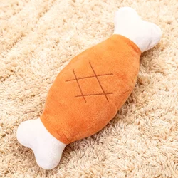Juguete de peluche para perros con patas de pollo y hueso chirriante, juguete interactivo para masticar para perros, alivio del aburrimiento, juguete chirriante para mascotas,