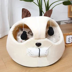 Cama nido semi-cerrada para gatos - cálida y segura para invierno