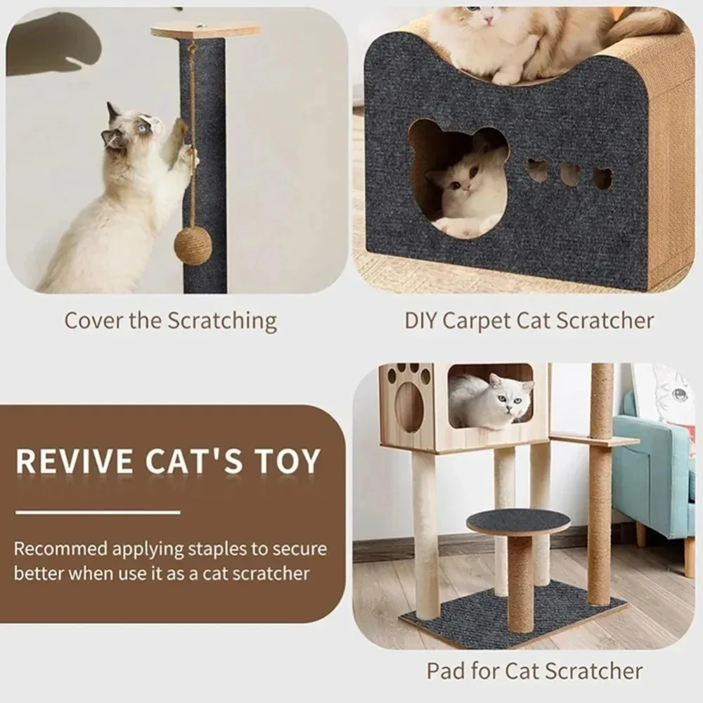 Protector de muebles para rascar gatos, almohadilla de alfombra autoadhesiva cortable en lugar de estante de árbol de gato - imagen 2
