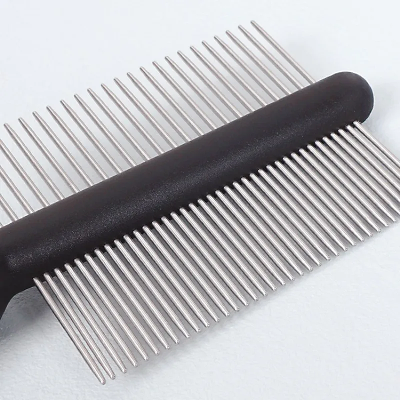 Peine para perros, cepillo de doble cara para perros, mango cómodo, peines de dientes densos para limpieza de nudos de pelo de gato, removedor de pelo para mascotas - imagen 5