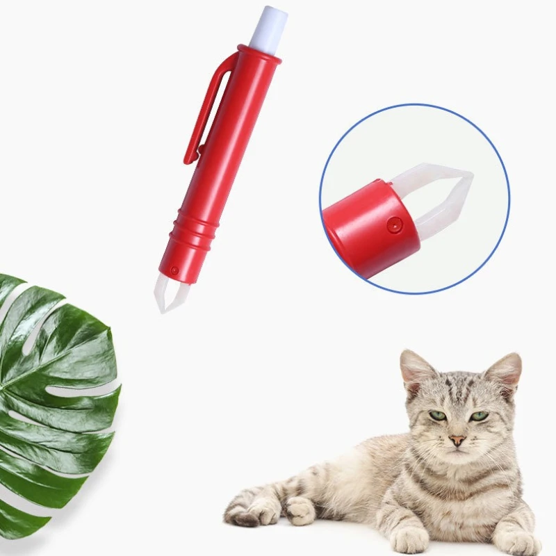 Herramienta para eliminar piojos y pulgas para mascotas, eliminador de garrapatas eficaz para perros y gatos, minibolígrafo portátil, suministros para el cuidado de cachorros