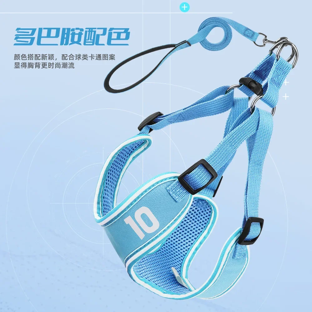 Correa para el pecho para perro, elemento de fútbol, chaleco de viento fresco, tipo correa para mascota de peluche, perro para caminar - imagen 4