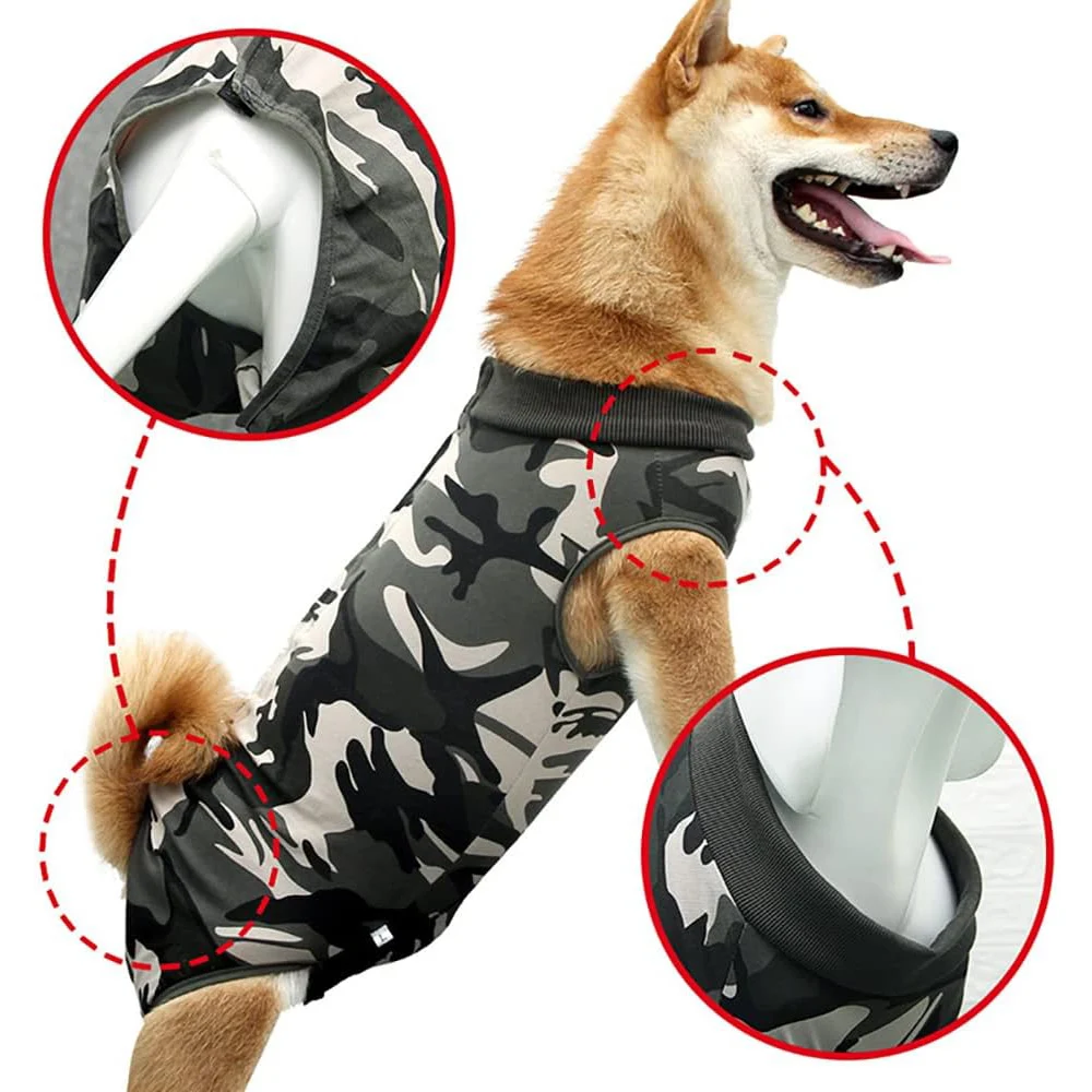 Traje de recuperación quirúrgica para perros, envoltura para heridas Abdominal, Protector del vientre después de la cirugía, ropa quirúrgica para cachorros, ropa para mascotas de interior para el hogar - imagen 5