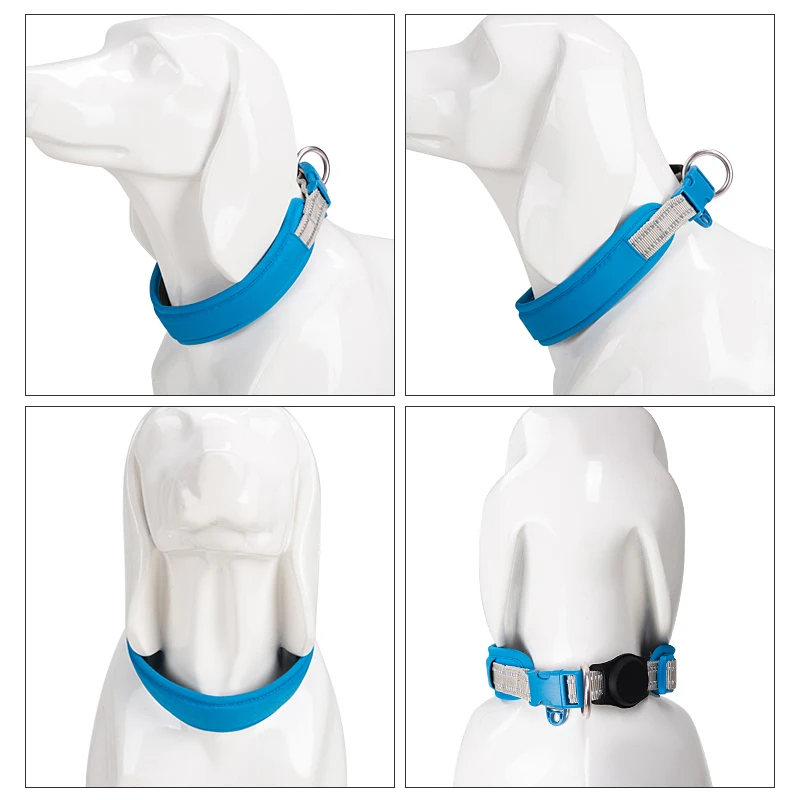 Collar de perro AirTag personalizado, Collar de perro acolchado reflectante de nailon ajustable para accesorios para perros pequeños, medianos y grandes - imagen 4