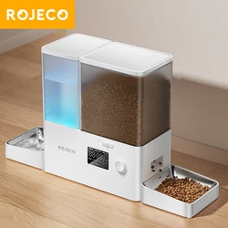 ROJECO Dispensador automático 2 en 1 para gatos – Comedero y bebedero