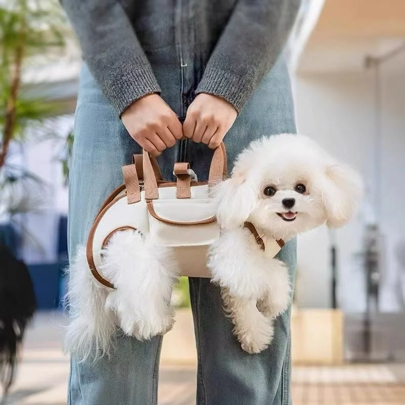 Arnés de elevación para perros a la moda, bolsa transportadora para mascotas, mochila de tracción multifuncional transpirable portátil para exteriores, portabebés para perros