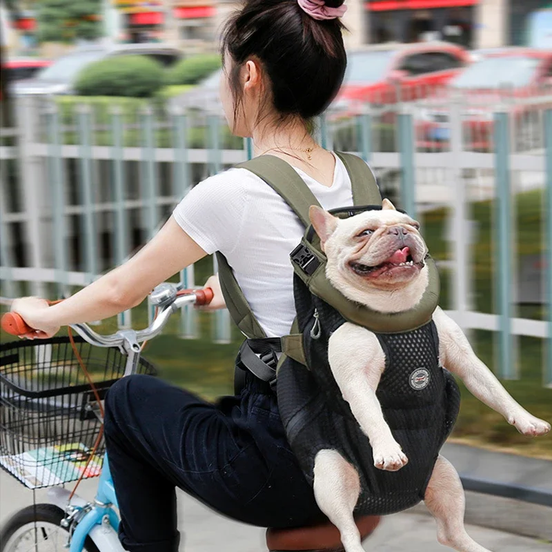 Mochila de pecho para perros pequeños y medianos, bolsa de transporte portátil, transpirable, suave, de peluche, para viajes al aire libre, para Chihuahua - imagen 5