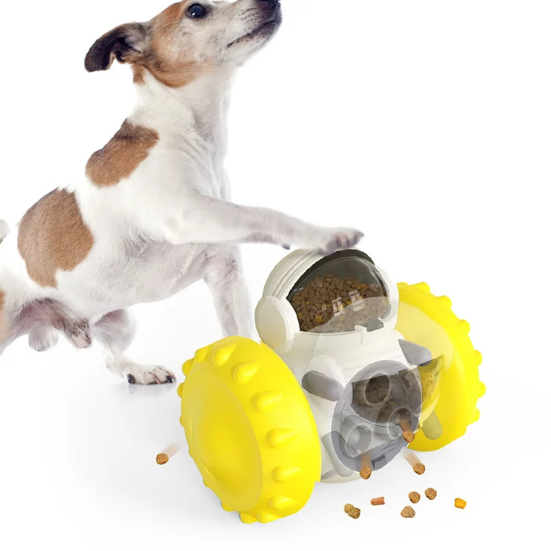 Juguete de comida con fugas para perros, alimentador automático de equilibrio para mascotas, carrito de alimentación oscilable para gatos, Robot inteligente giratorio con comestibles - imagen 4