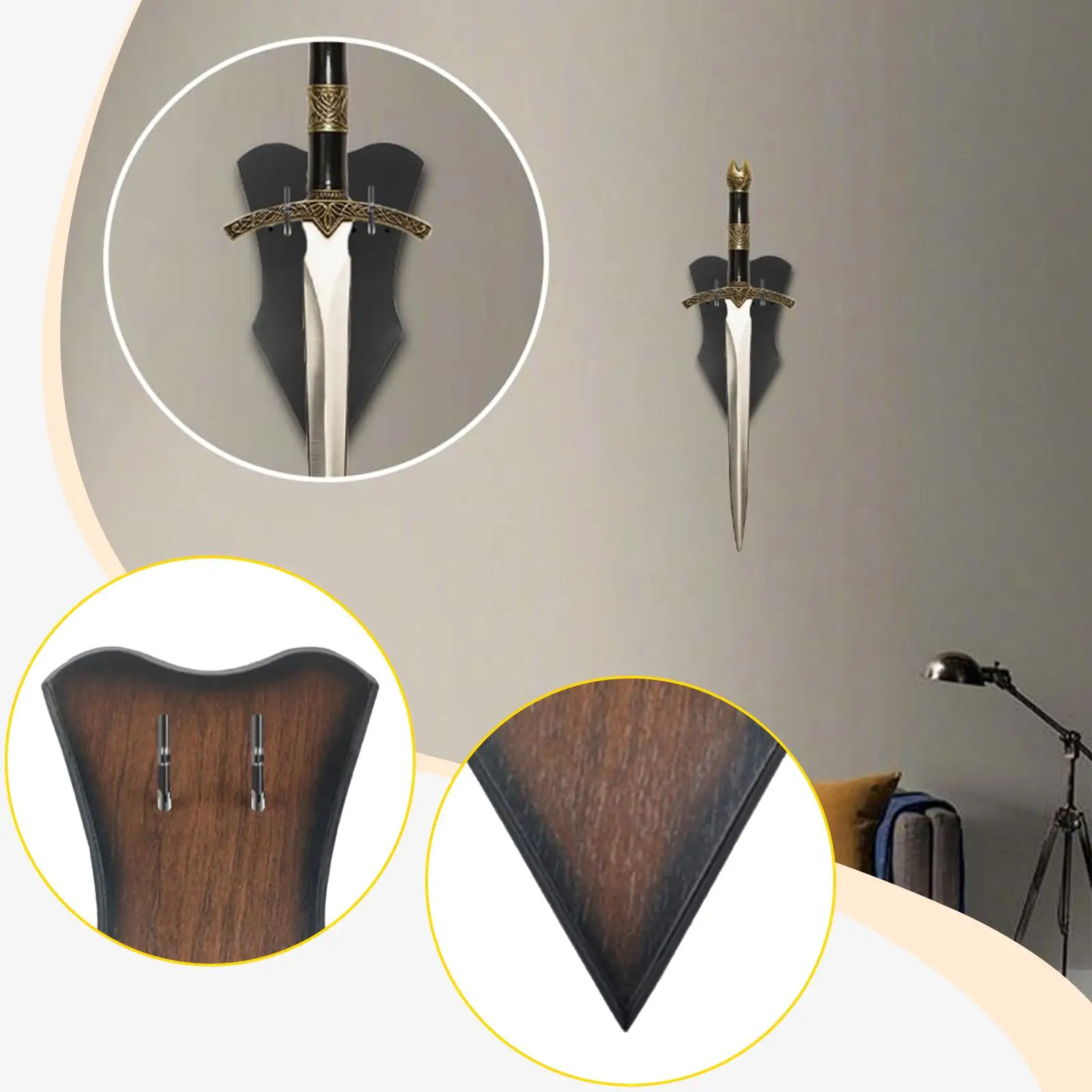 Western Sword Display Holder Decorative Bracket Model Wall Storage Decorative Sword Rack for Sword Enthusiasts Sturdy Accessory