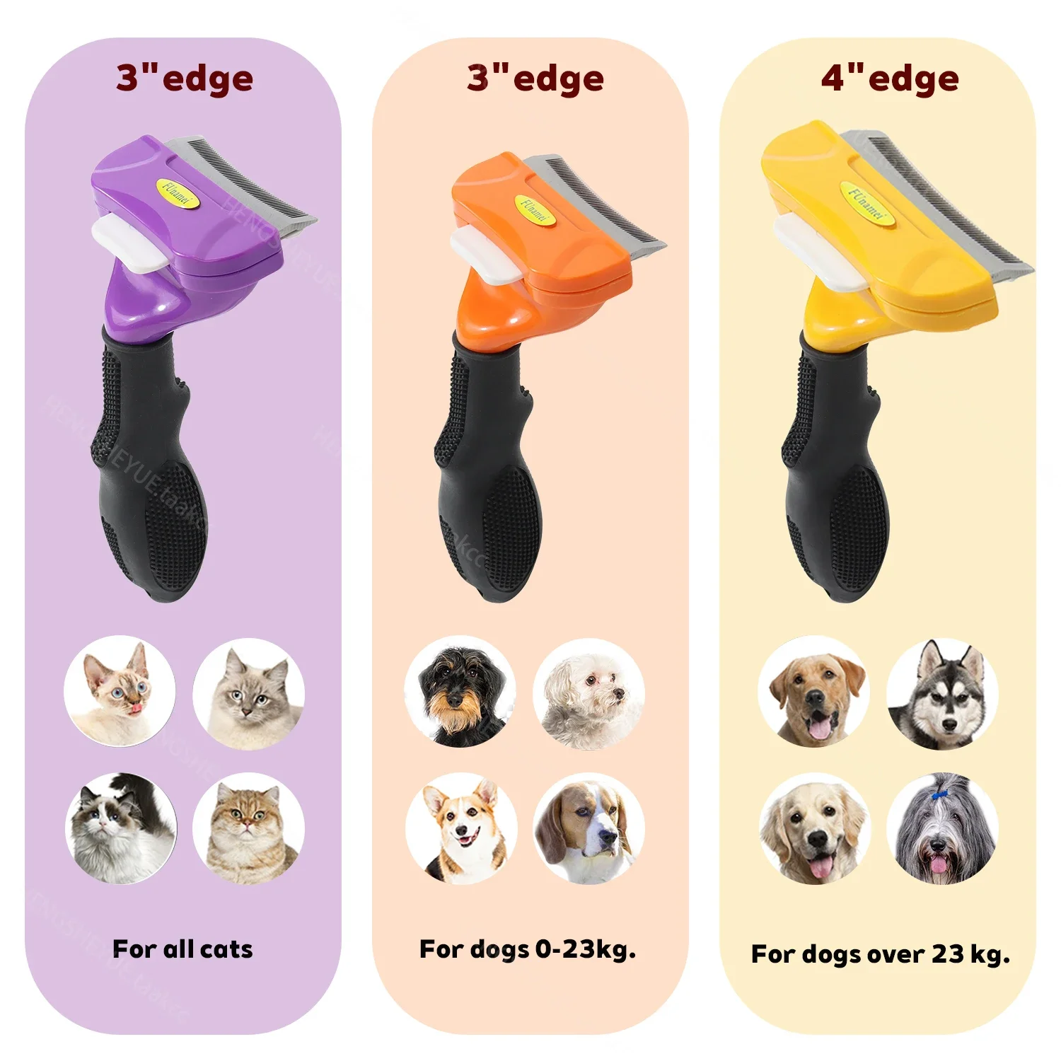 Herramienta de deshedding con cepillo para el cuidado de mascotas, reduce eficazmente el desprendimiento hasta un 90% para pelo corto, medio y largo, cepillo para perros