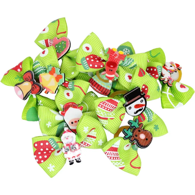 Lazos navideños para perros y gatos, accesorio de goma para el pelo de mascotas, ideal para el cuidado de cachorros y perros pequeños, de 50/100 piezas - imagen 3