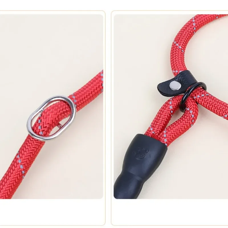 Correa reflectante para perro, correa ajustable de nailon, mango suave, 150cm - imagen 4