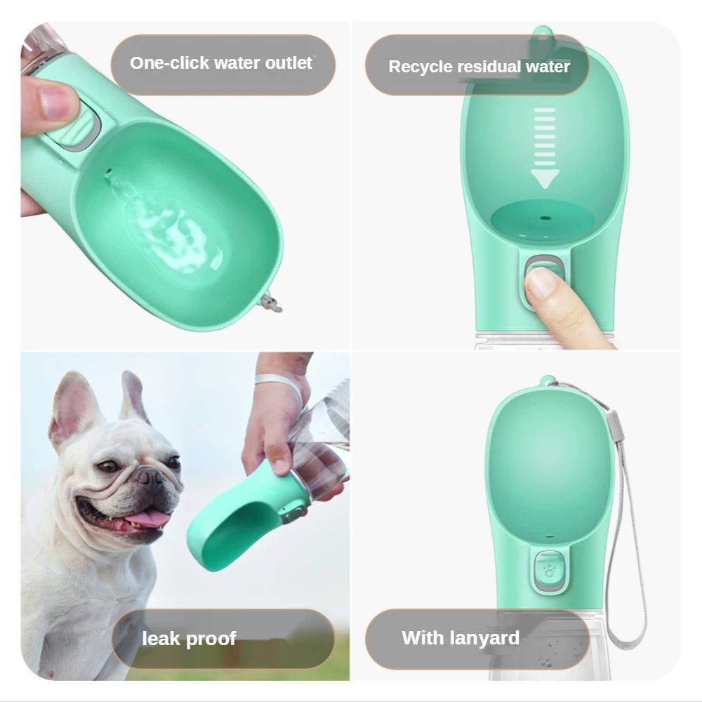 Botella de agua portátil de viaje para mascotas, tazón para perros pequeños y grandes, tazón para caminar al aire libre, tazón para beber para cachorros y gatos, suministros para perros - imagen 5